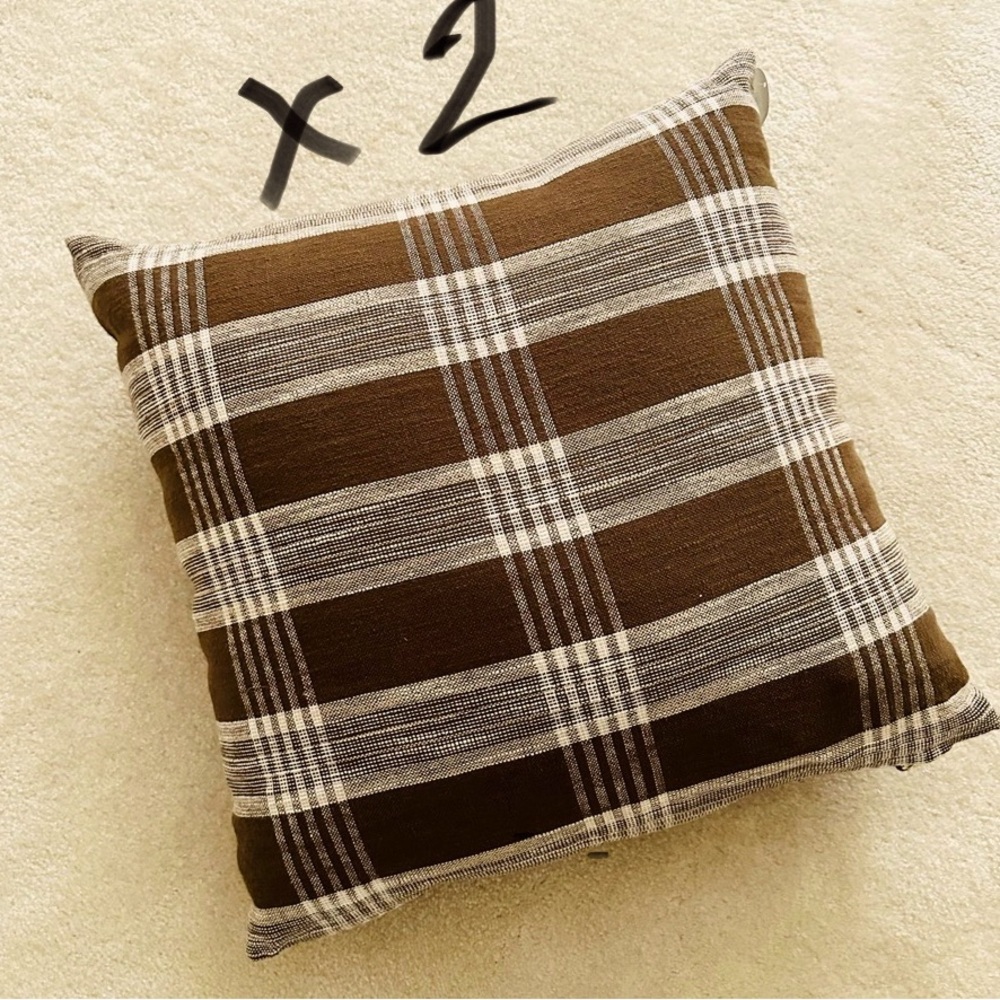COPY - 2! Woven Plaid Square Throw Pillow with Zipper Pull - Threshold